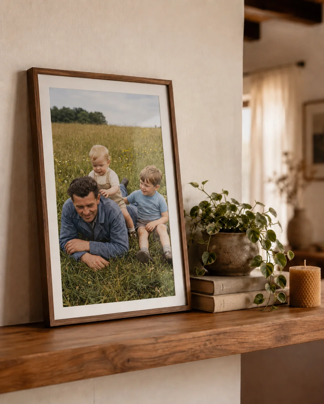 Zarámovaná fotografie OživFoto na zdi